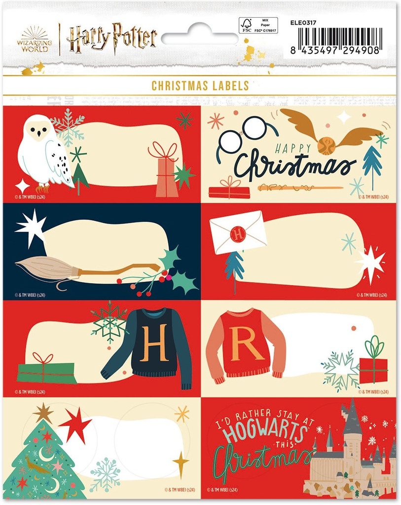 HARRY POTTER CHRISTMAS SELF-ADHESIVE LABELS