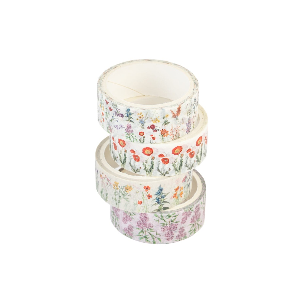 Washi Tape Set Of 4 Kokonote Botanical Wild Flowers