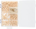 Beads Wooden Set Nature Color 250g Assorted Sizes in Organizer Box