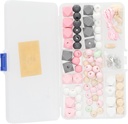 Beads DIY Set 110Gsm Assorted PIK, GEY, White, Brown Beads and Iron