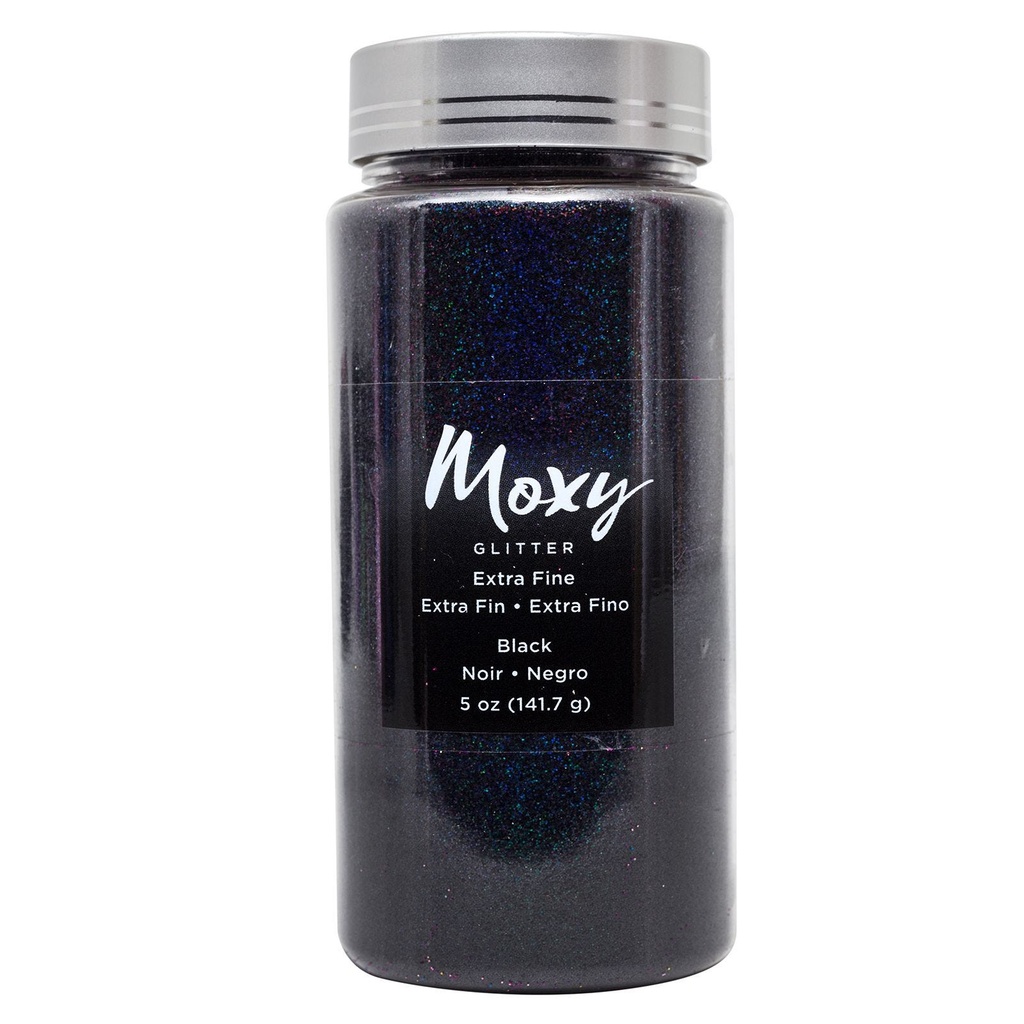 Bottled Glitter - AC - Moxy Glitter And Embossing - Extra Fine - Black - 5Oz