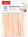 Wooden Stick Rounded 5x100mm 20pcs Natural Color