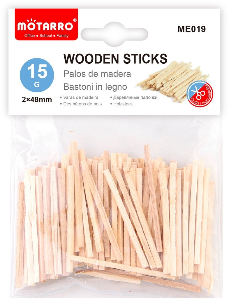 Wooden Stick Short 15g/PVC Natural Color