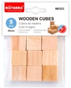 Wooden Cube PVC/2.0cm 9pcs Natural Color