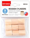 Wooden Cylinders 1.6*1.9cmPVC/9pcs Natural Color