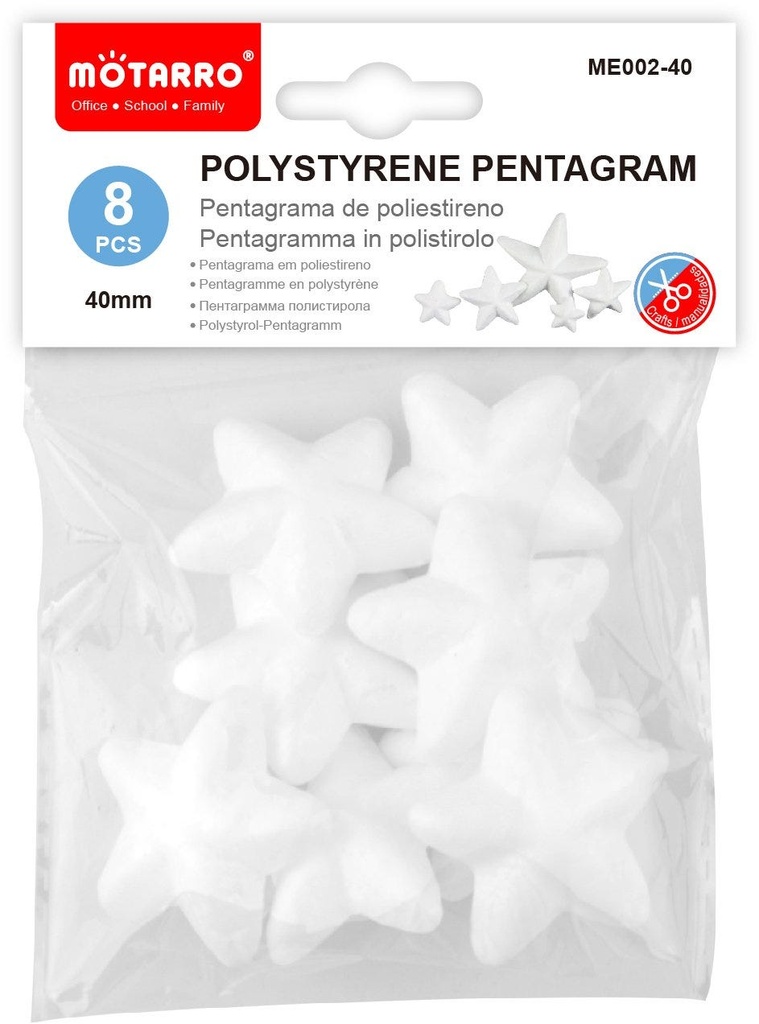 Polystyrene Pentagram 40mm/8pcs