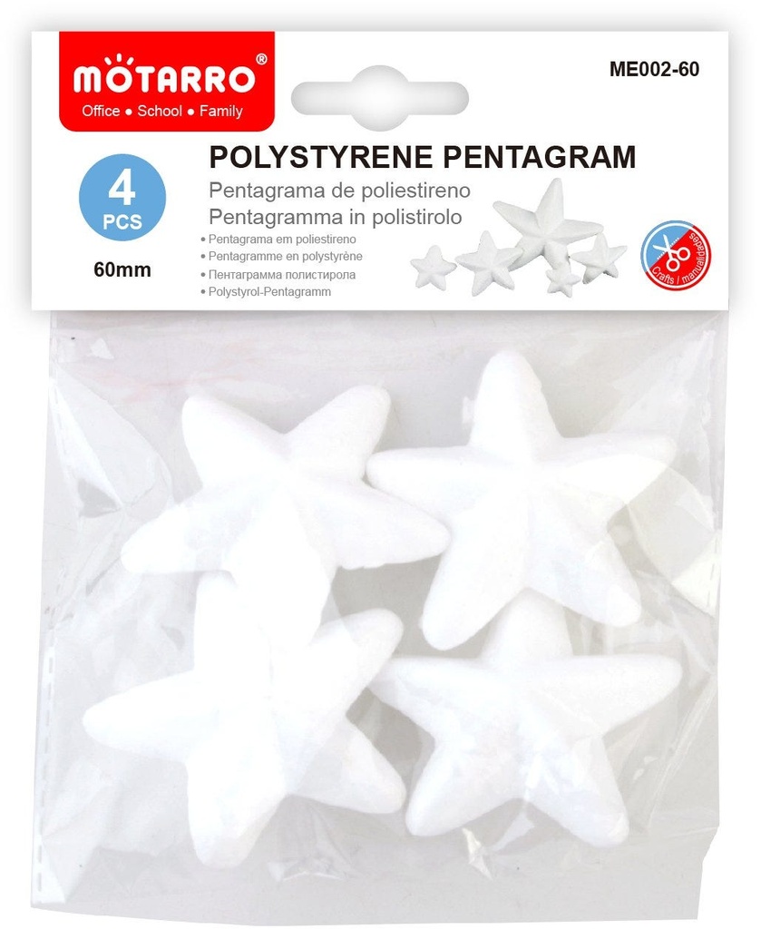 Polystyrene Pentagram 60mm/4pcs