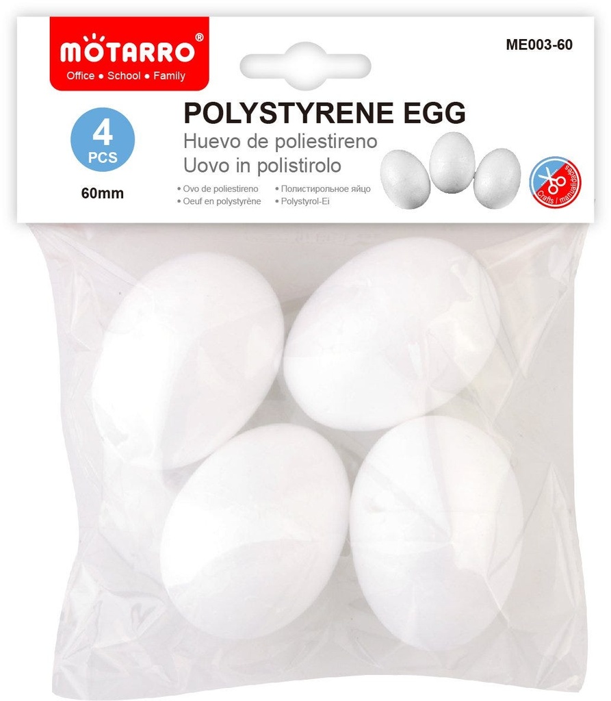 Polystyrene Egg 60mm/4pcs