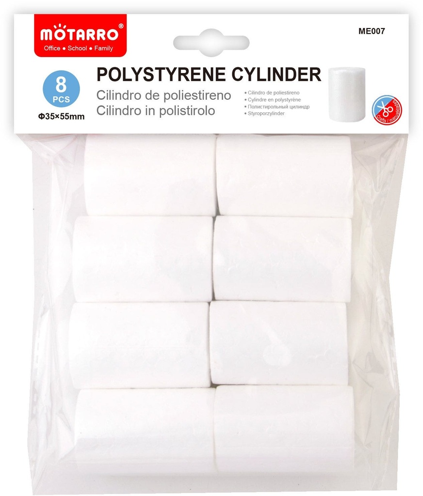 Polystyrene Cylinder 3.5x5.5cm/8pcs