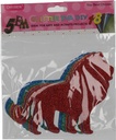 Giltter Eva Foam Shape DIY Sticker 1.5mm X 15cm Pack of 6 pcs Assorted Shape
