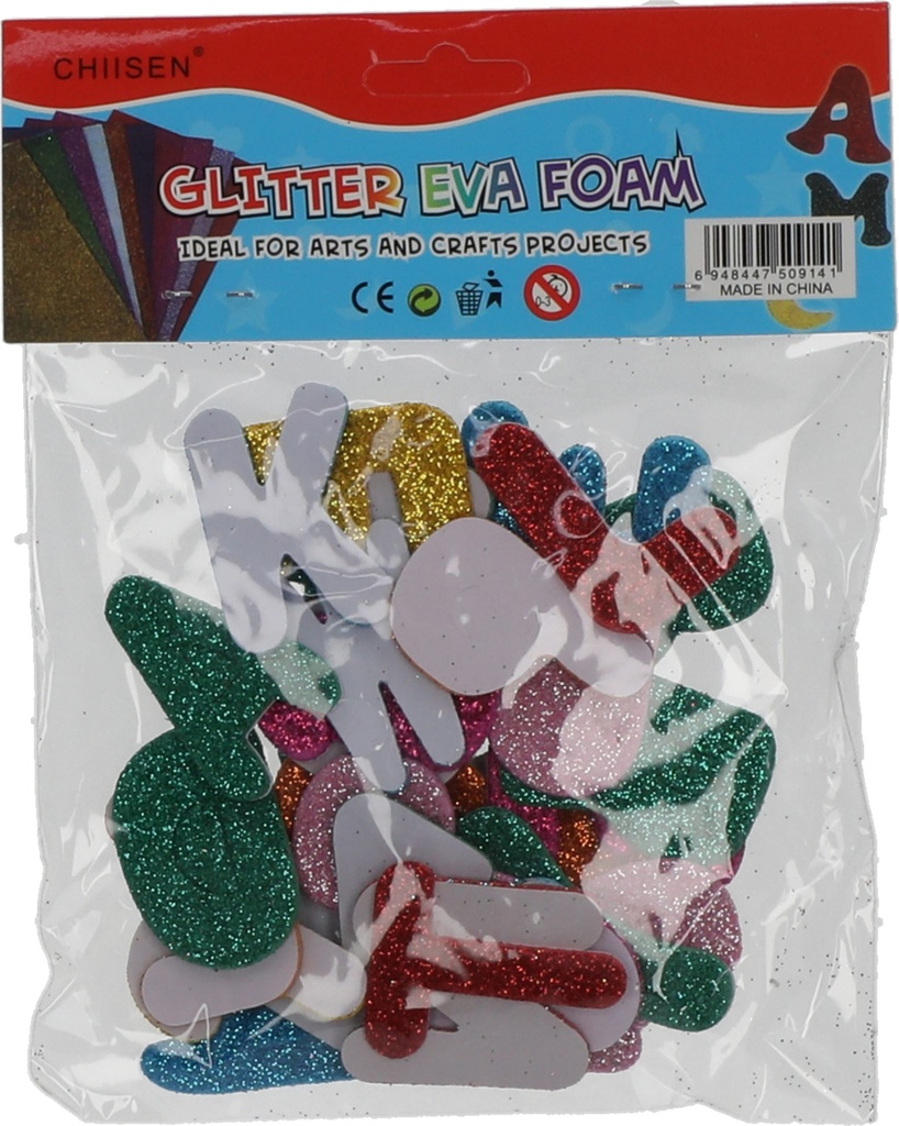 Glitter Eva Foam English alphabet letter Stickers DIY