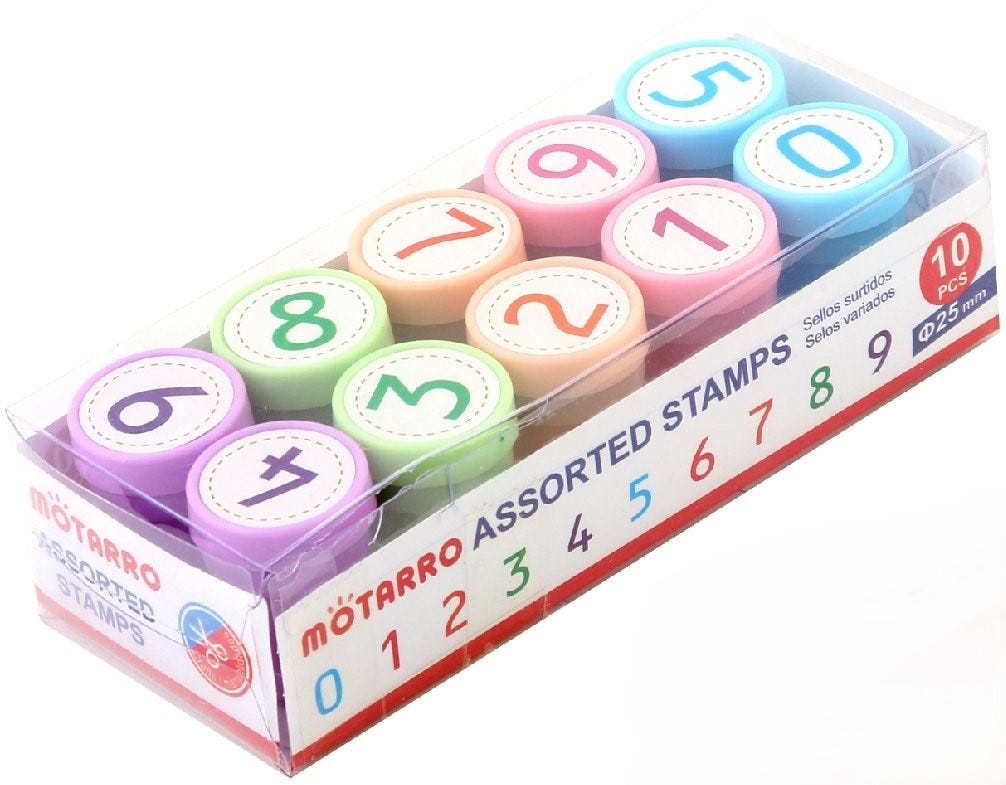 Stamps for Kids Set of 10pcs, English Number Series