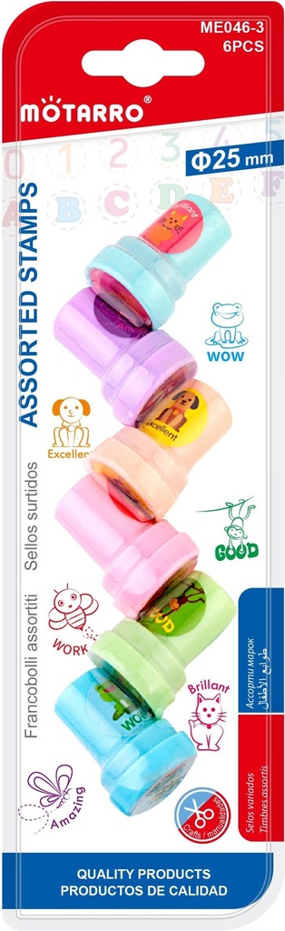 Stamps for Kids Set of 6pcs, Motivational Symbol Series Cute Shapes