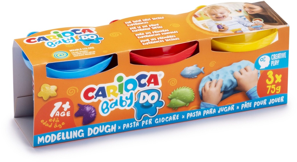 Modelling Clay Can, Set Of 3 Pcs X 75Gr, Carioca Baby