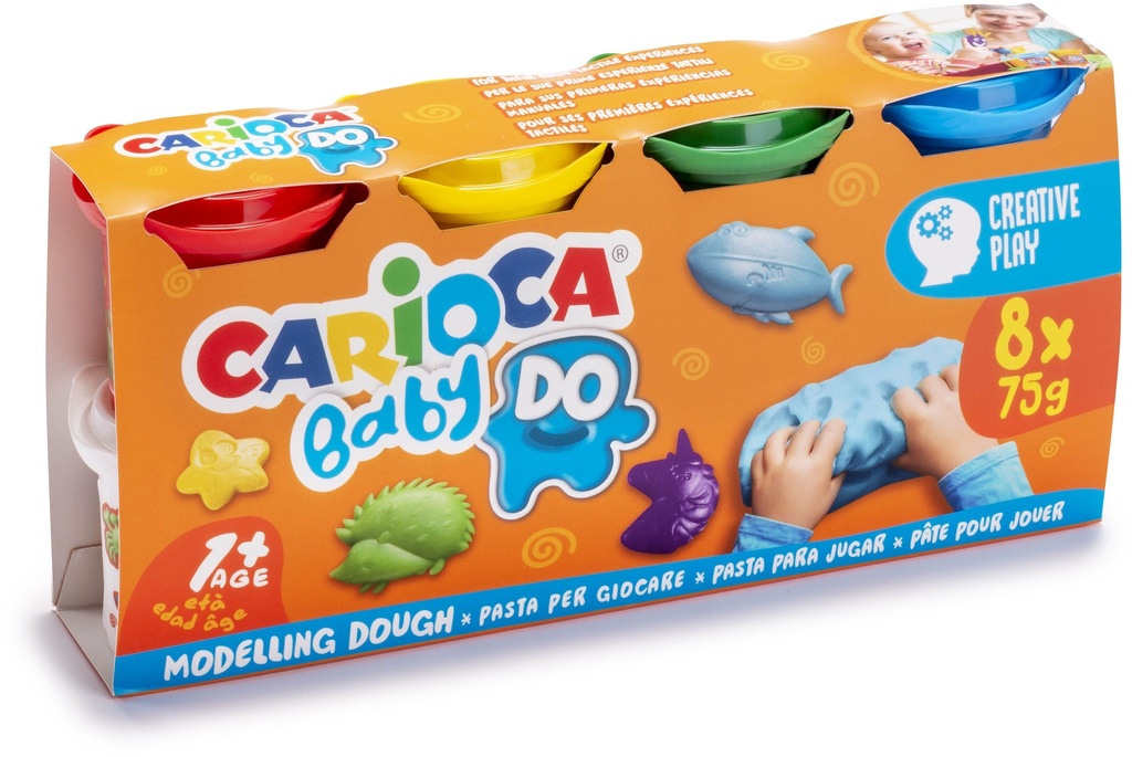 Modelling Clay Can, Set Of 8 Pcs X 75Gr, Carioca Baby
