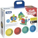 Dough Soft, 116G, Kit 4 Cans, With Tools 'Funny Faces'