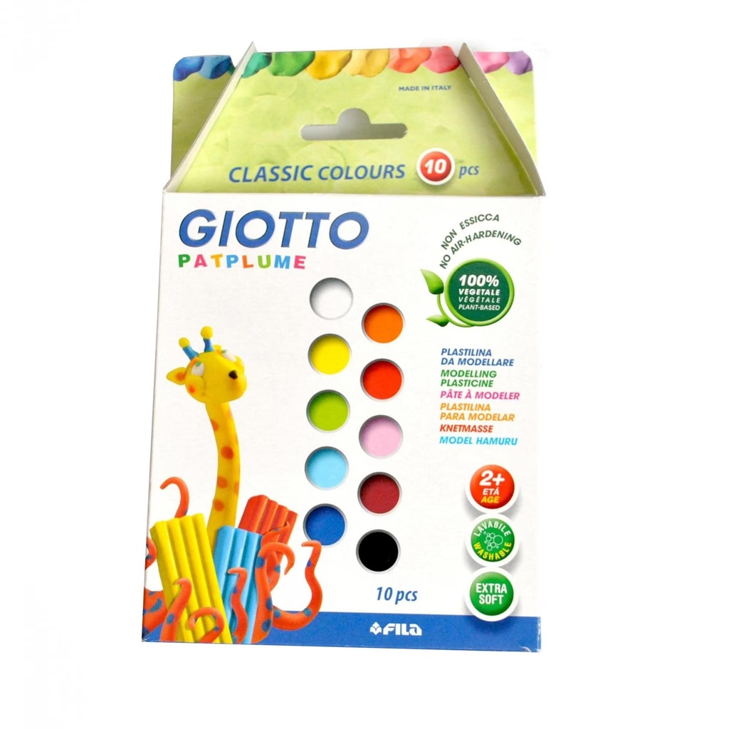 Plastilina Patplume 10x20g, Classic colors, Giotto Patplume