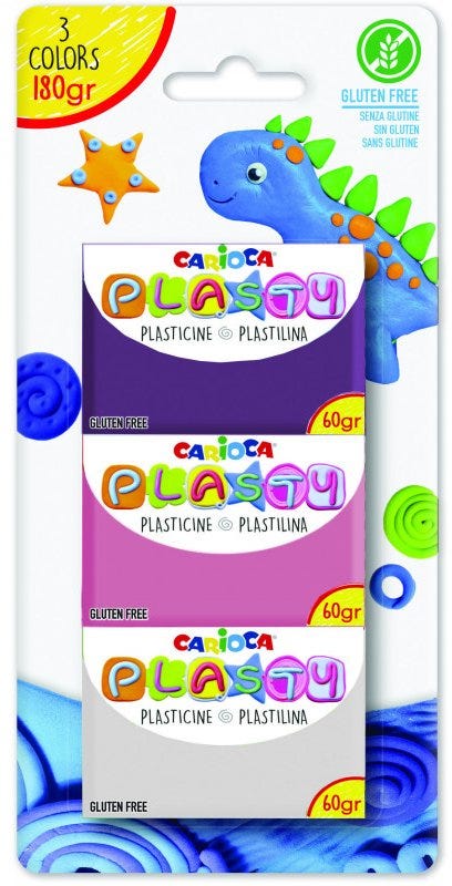CARIOCA Plasty bl. 60gr Assorted 3pcs Model. Clay