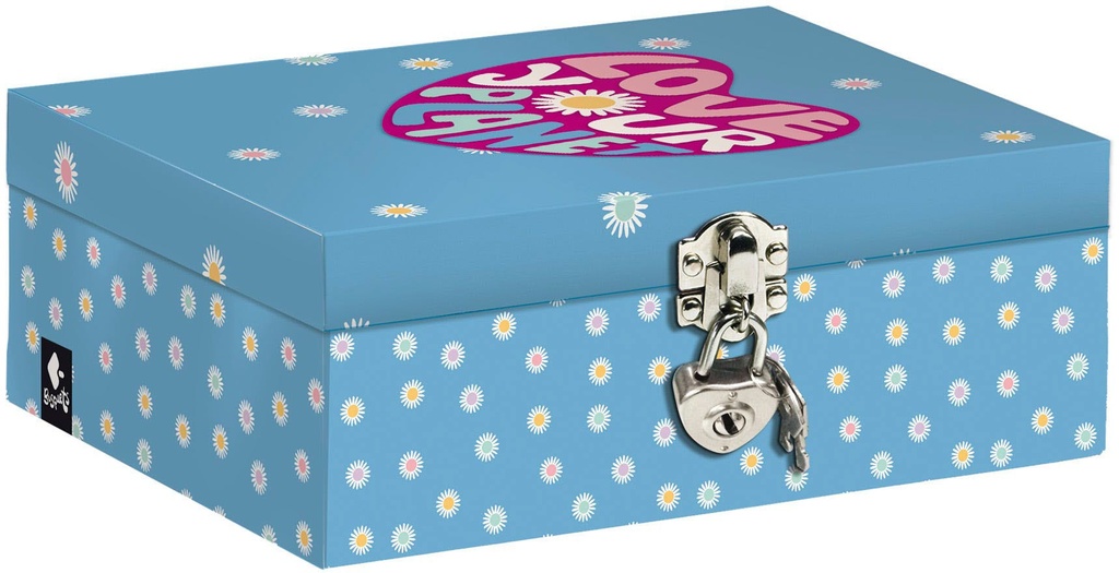 Keepsakes Box With Diary, Metal Lock With 2 Keys - Love Planet - 2022/2023