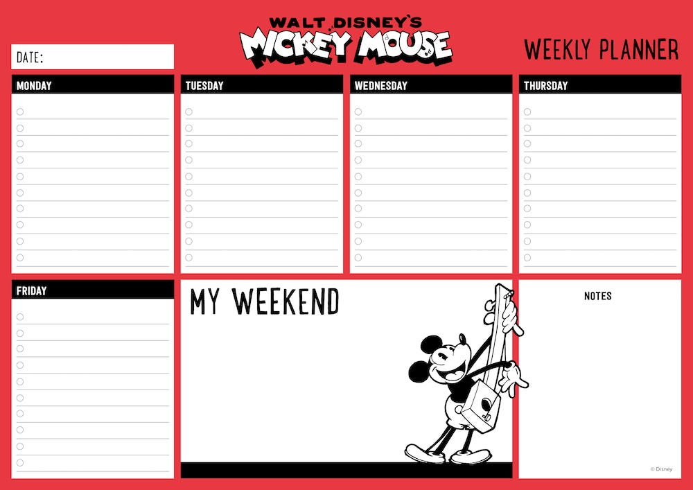 Weekly Planner Notepad A4 Mickey Mouse It´S A Mickey Thing