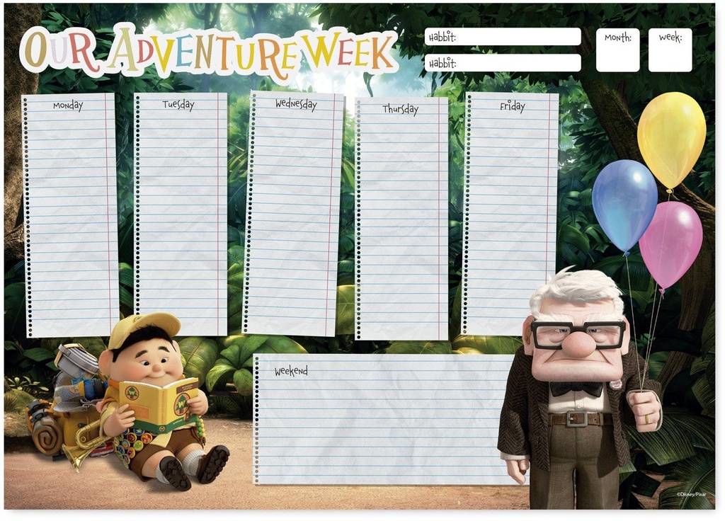 Pixar Up A4 Weekly Planner