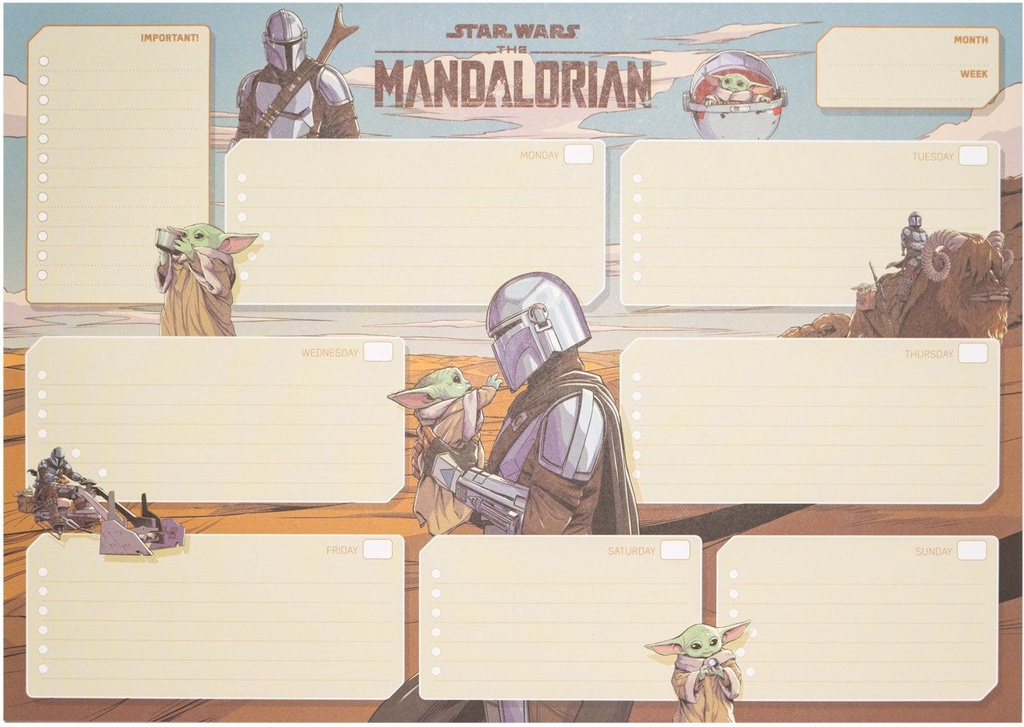 Star Wars The Mandalorian A3 Weekly Planner