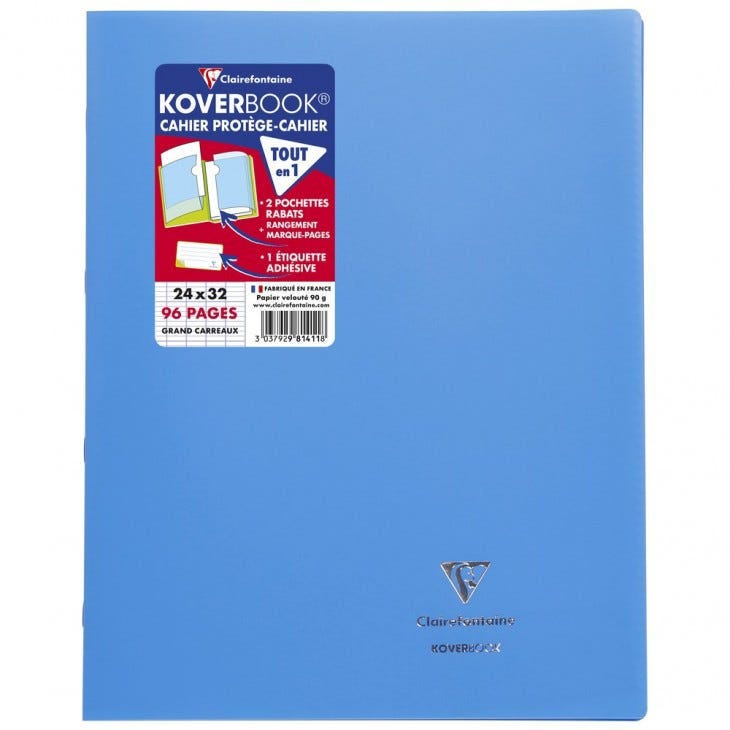 (1)Koverbook, Stapled Opaque Polypro 8 Ass. Colours 24X32Cm 48Sh. SeyÃ¨s - Delivered In Pos Display