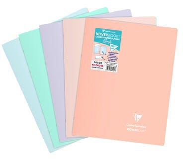 Notebook Seyès Stapled 24x32cm, 24SH, Koverbook BLUSH, opaque PP bicolor