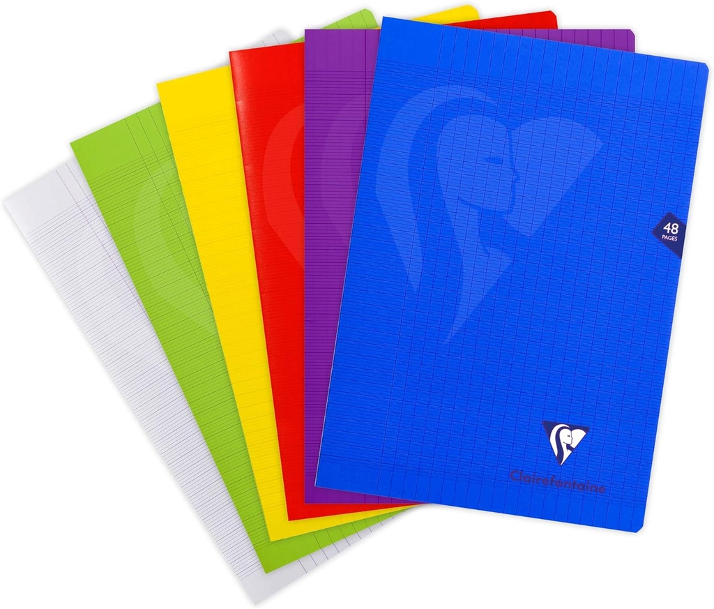 Stapled notebook 21x29,7cm 24sh. Seyès assorted colours - Mimesys, polypro