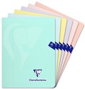 Stapled notebook 17x22cm 48sh. Seyès assorted colours - Mimesys PASTEL, polypro