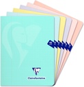 Stapled notebook 17x22cm 24sh. Seyès assorted colours - Mimesys PASTEL, polypro