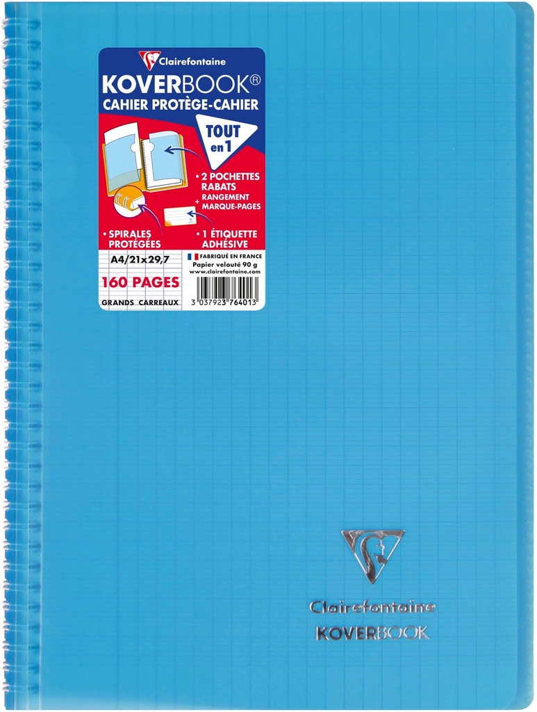 Notebook Wirebound Wraparound Transparent Pp 21X29,7Cm 80Sh. Seyès Ass Colr, Koverbook