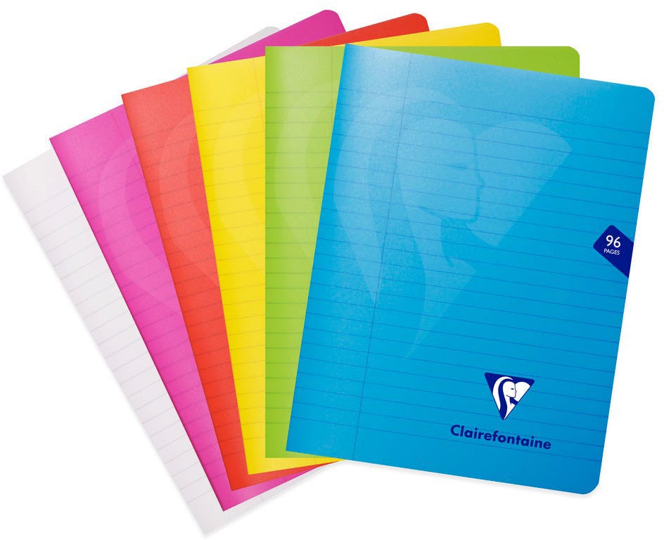 Mimesys, Polypro Stapled Notebook 17X22Cm 48Sh. Lined + Margin Assorted Colours