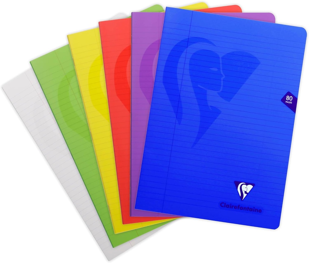 Stapled notebook 21x29,7cm 40sh. Lined + margin assorted colours - Mimesys, polypro