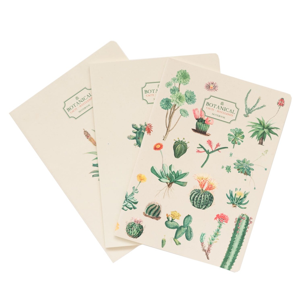 Notebooks A5 Pack Of 3 Kokonote Botanical Cacti