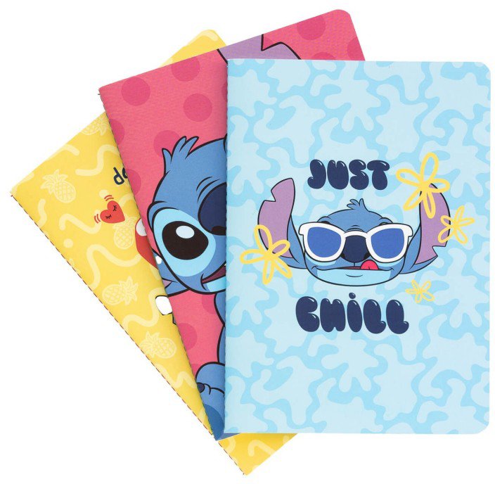 DISNEY STITCH TROPICAL PACK OF 3 A5 NOTEBOOKS