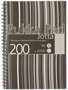 A5 Polyprop Jotta Pad Black Stripe 200 Pages Pukka Pad