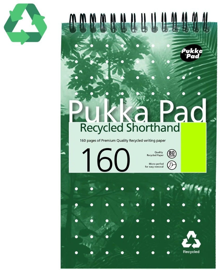 Recycled Shorthand Pad 160 Pages Pukka Pad