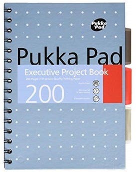 A5 Pukka Metallic Project Book - 3 subjects 200 pages Metallic Blue Color Pukka Pad
