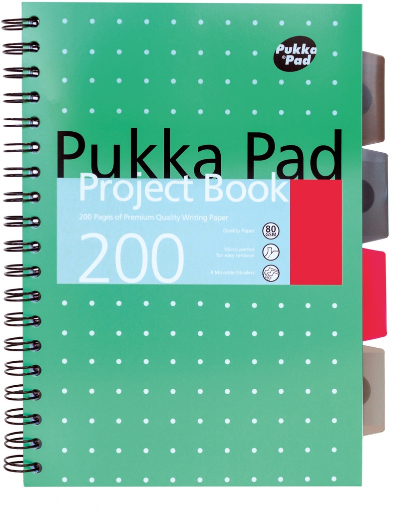 B5 Metallic Project Book - 4 subjects 200 pages Pukka Pad