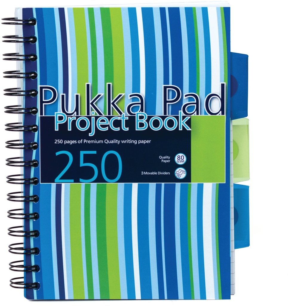 A5 Project Book - 3 Subjects 250 Pages Pukka Pad