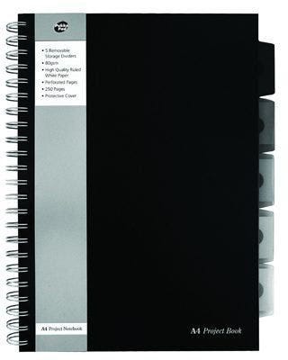 Notebook 5 Subject A4 Lined, with Margin & Elastic Strap, 125SH, 80gsm, Perforated Pages, Spiral