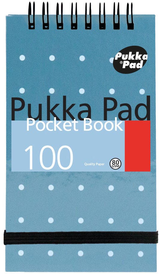 A7 Metallic Pocket Book 100 pages Metallic Blue Color Pukka Pad