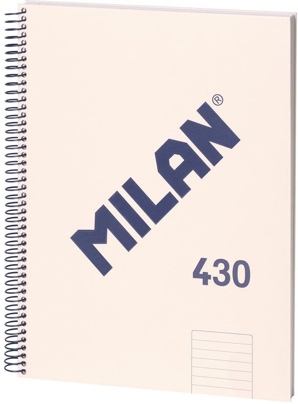 Spiral notebook, lined paper, 80 A4 sheets, 1918 series, beige