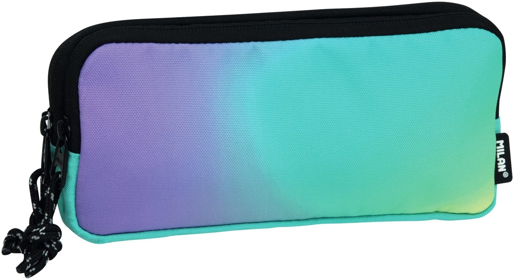 3-zip pencil case Sunset series, turquoise
