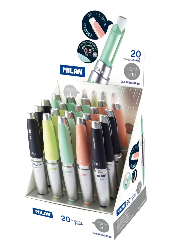 Mechanical Pencil HP 0.5mm, Capsule Slim Silver - Assorted