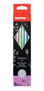 Lead Pencil Metallic No.2=Hb, Triangular, Sharpened, Set Of 6 Metallic "Grafitos Style"