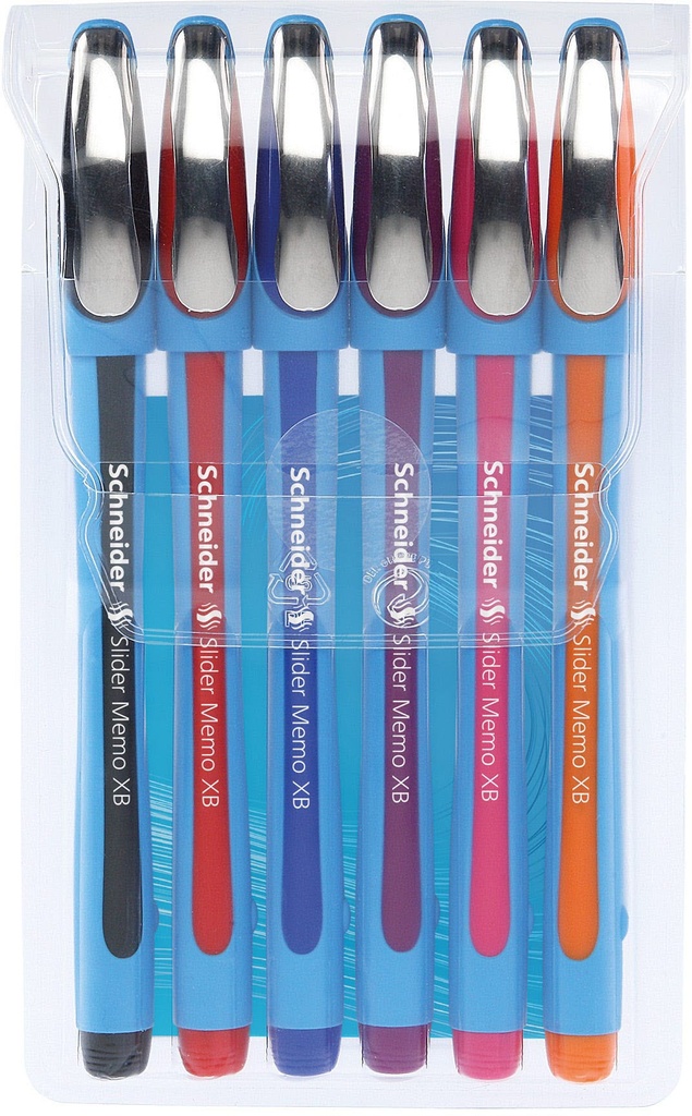 Ballpoint Pen Slider Memo XB Wallet 6 Pieces Schneider