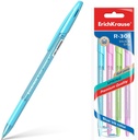 Ballpoint Pen Erichkrause R-301 Spring Stick&Grip 0.7, Blue Color (4 Pcs In Polybag)