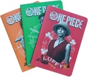 ONE PIECE NETFLIX - MONKEY D. LUFFY, RORONOA ZORO AND NAMI PACK OF 3 A5 NOTEBOOKS
